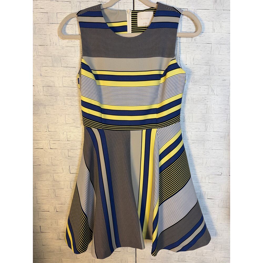 Blooming women’s sleeveless dress striped feminine fitted preppy fit & flare